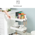 thumbnail image 2 of thinsony 2/3/4 Layer Gap Storage Rack Kitchen Slim Slide Tower Movable Assemble Plastic Bathroom Shelf Wheels Space Saving Organizer, 2 of 9