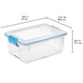 thumbnail image 2 of Sterilite 11.4 Liter Gasket Box, Weather-Resistant Small Clear Storage Bin with Latch Lid, Blue, 2 of 9