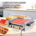 thumbnail image 3 of 11-Roller Stainless Steel Hot Dog Grill Machine with Curved Cover – Bun Warmer, Dual Temperature Control, 360° Rotating Non-Stick Rollers, Removable Drip Tray, Commercial Grade, For Home & Concession, 3 of 7