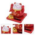 thumbnail image 4 of Solar Arm Waving Fortune Cat, Exquisit Red Wealth Welcoming Lucky Cat Mascot Statue  For Home Decor, 4 of 8