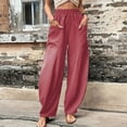 thumbnail image 3 of Cameland Pantalon Décontracté Ample et Bouffant pour Femme avec Poches Combinaison Mode Pantalon Salopette Pantalon en Coton et Lin, 3 of 7