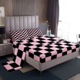 thumbnail image 1 of Erosebridal Checkered Gingham Twin Sheet Sets, Blue White Bedding Twin Size, Rectangle Geometry Decor, 1 of 7