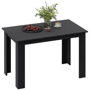 HOMCOM 47" Modern Dining Table for 4-6 People with Wood Effect, Black