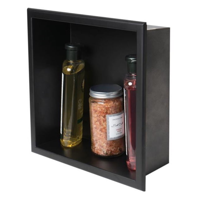 ALFI brand ABNC1212-BLA Shower Niche, Black Matte