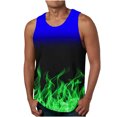 thumbnail image 1 of Penkiiy Débardeur Sport pour Homme Décontracté Mode à Imprimé Flamme, Col Rond, Chandail, TG Vert, 1 of 4