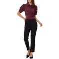 thumbnail image 2 of INSPIRE CHIC Chemise de Bureau Essentielle pour Femme à Manches Bouffantes, Col en Pointe, Boutonnée, TP Rouge Foncé, 2 of 6