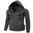 thumbnail image 2 of Men Hoodie  Long Sleeve Hooded Solid Fall Zip-up Sweatshirt Jacket for Cual Daily, 2 of 4