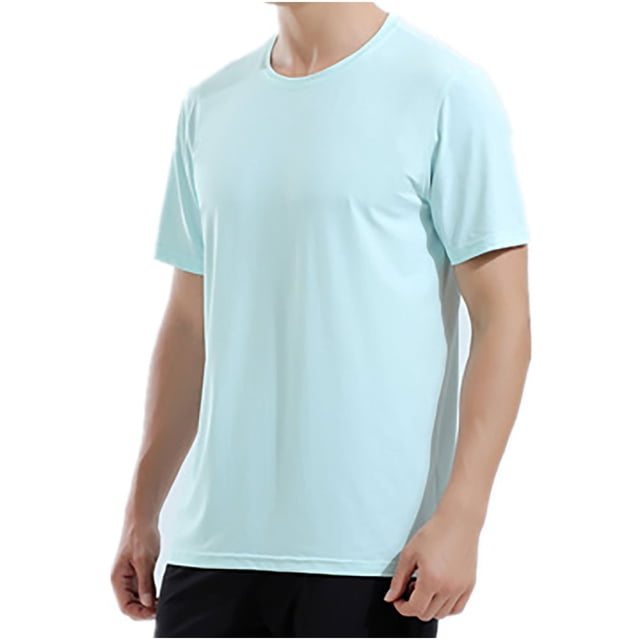 cfhntfmh Short Sleeve Shirts for Men Big and Talls Quick Dry Breathable T-Shirts Basic Solid Workout Athletic Tees