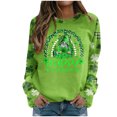 thumbnail image 1 of Pompotops Blouse Décontractée à Manches Longues Imprimée Mode pour la Saint-Patrick Col Rond Pull-Over en Solde, 1 of 5