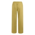 thumbnail image 5 of Timegard Cotton Linen Pants for Women Elastic Waist Drawstring Fall Travel Casual Pants with Pockets, 5 of 5