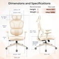 thumbnail image 2 of MotionGrey Mellow Ergonomic Office Chair-Comfy High Mesh Back Support with Adjustable Armrests-Desk Computer Chairs Perfect for Home Gaming and Offices - Beige, 2 of 12