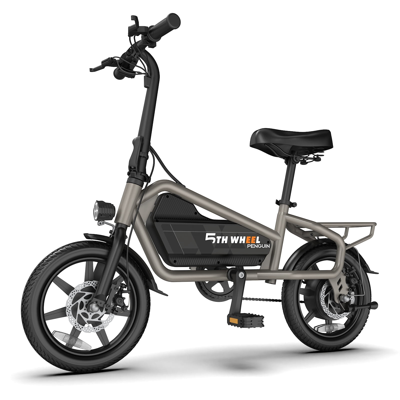 5TH WHEEL 14" Electric Bike for Adults with 650W Peak Motor Electric Bicycle, 36V 7.8Ah Battery Ebike, UL2849