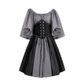 thumbnail image 3 of Robe Courte à Épaules Dénudées, Tenue de Fête Renaissance Médiévale Vintage à Manches Courtes, Robe Élégante et Confortable pour Femme, 3 of 3