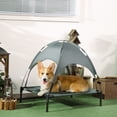 thumbnail image 2 of PawHut Elevated Cooling Pet Bed with Canopy for Medium-Sized Dogs Grey, 2 of 10