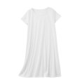 thumbnail image 1 of Yuyuzo Chemises de Nuit pour Femmes à Manches Courtes, Robes de Détente et de Sommeil, Amples, Basiques, Unies, Col Ras du Cou, T-Shirts Confortables, Nuisette, 1 of 6