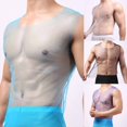thumbnail image 3 of Lefu Men See Through Fishnet Tank Top Vest Breathable Gym Mesh T-Shirt Party Clubwear, 3 of 9