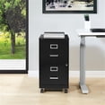 thumbnail image 2 of 2 Drawer Mobile Locking Metal File Cabinet in Black, 2 of 10