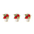 thumbnail image 1 of kurtrusly Artificial Flowers With Vase Add Of Color And Style To Any Room Indoor Pinellia red 3Set, 1 of 6