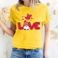 thumbnail image 1 of Pisexur T-shirt de la Saint-Valentin Haut T-shirt de la Saint-Valentin pour Femme Amour Imprimé T-shirt à Manches Courtes Haut à Manches Courtes Col Rond Haut/chemise, 1 of 5