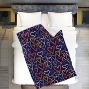 Summer Blanket Love Heart Blanket Flannel Decorative Blanket Conditioning Blanket Throw Blanket Machine Washable 51x59IN Cooling Weighted Blanket Super Cozy And Comfy for Bed Couch Sofa