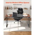 thumbnail image 2 of VEVOR Computer Desk, 63 Inch Office Gaming Desk for Home Office, Writing Study Work Modern Simple Table with Metal Frame for Large Legroom, Rustic Brown and Black, 2 of 9