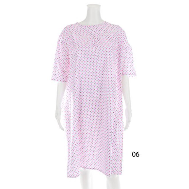 Robe Adaptive en Flanelle pour Femmes (3TG, Blanc avec Petites Fleurs Roses - 06)