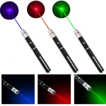 Janrevotw 3 Pcs Pointeur Laser Rouge + Vert + Bleu/violet Pointeur Laser Faisceau Visible Fouet Pointeur