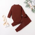 thumbnail image 4 of Kmbangi Baby Knitting Round Collar Romper Buttons Top Lace-up Jogger Trousers, 4 of 5