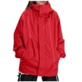 thumbnail image 1 of Timegard Womens Plus Size Tops Zipper Lightweight Windproof Hiking Outdoor Rain Jacket with Pockets, 1 of 9