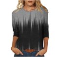 thumbnail image 1 of Hauts pour Femmes Décontractés Imprimés à Col Rond T-Shirt à Manches 3/4 Haut Ample, Hauts à Manches 3/4 pour Femmes, Hauts Décontractés pour Femmes, T-Shirts pour Femmes, 1 of 5