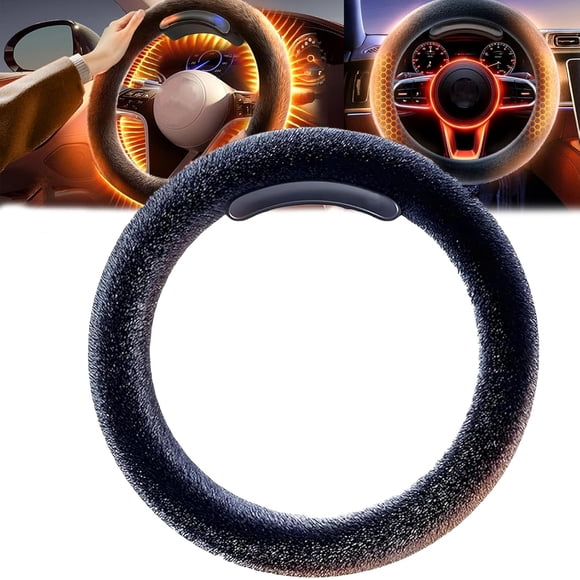 Heated Steering Wheel Cover Wireless,Upgraded Black Graphene Cordless Steering Wheel Heater Rechargeable,for Cars Trucks (Black_O)
