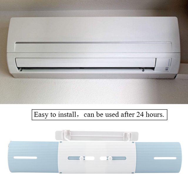 Air Conditioner Air Deflector, Windshield Wind Guide 21.26 to 27.68inch Universal Telescopic Air Cooled Baffle Wind Direction Air Diverter Cover for Living Room