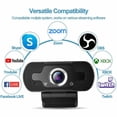 thumbnail image 4 of Webcam with Microphone & Privacy Cover  1080P HD Streaming USB Computer Webcam [Plug and Play] [30fps] for PC Video Conferencing/Calling/Gaming  Laptop/Desktop Mac  Skype/YouTube/Zoom/Fac, 4 of 8