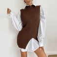 thumbnail image 5 of Women Fashion Casual Split Solid Color Knit Sleeveless All Match Vest Sweater, 5 of 5