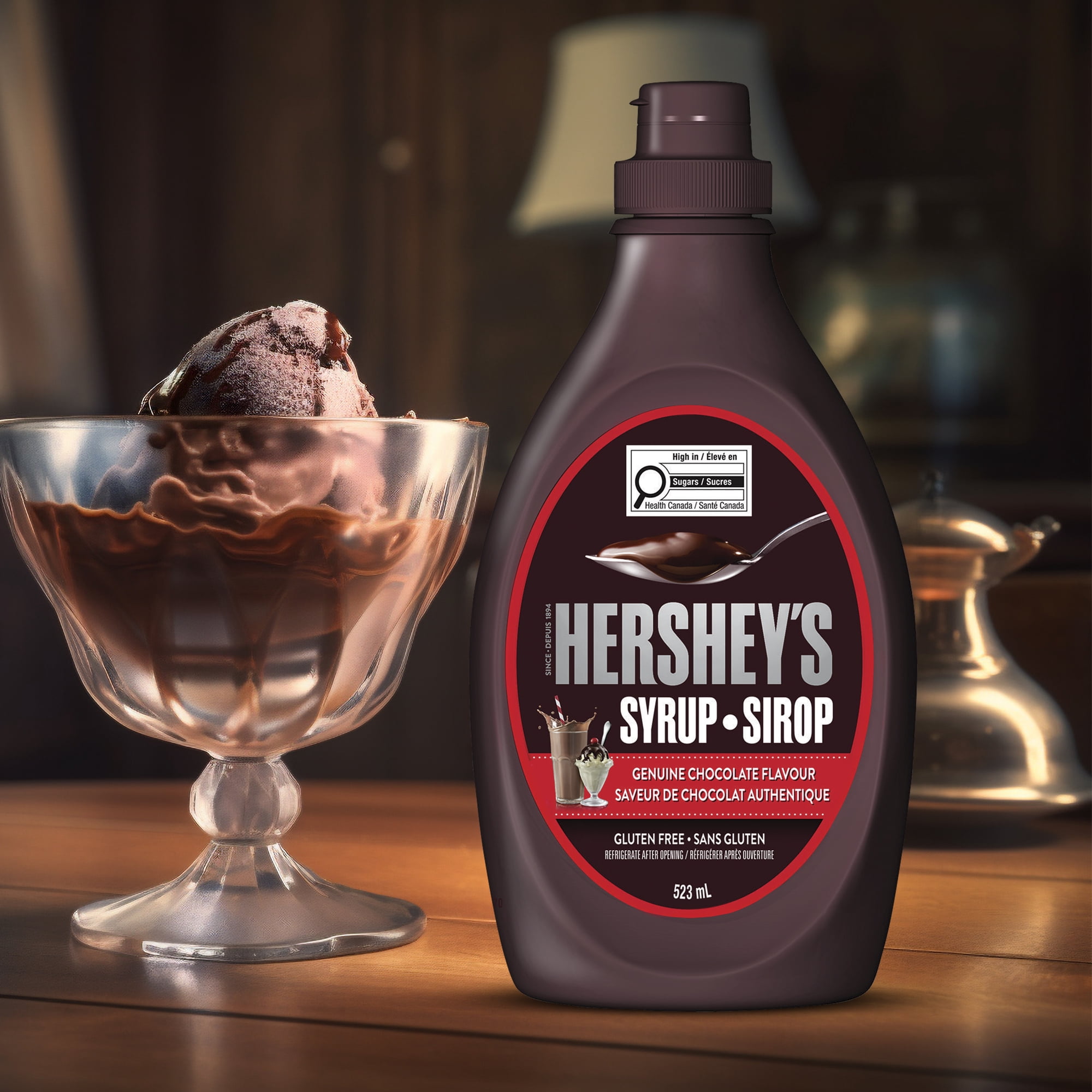 HERSHEY'S Syrup Chocolate, Gluten Free and Kosher, 523mL
