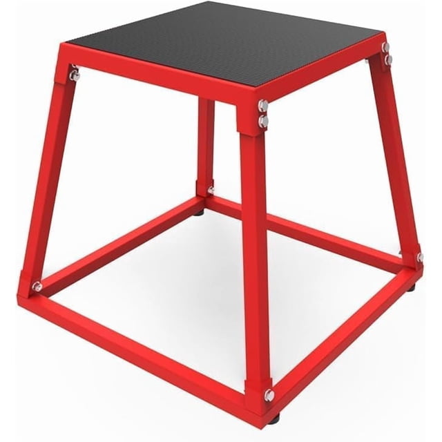 BeesClover Heavy Duty Steel Plyo Box for Exercise (12, 18, 24, 30 Inch) with Rubber Pads, Plyometric Jumping Box Metal Exercise Step Up Box for Strength Training, Conditioning & Step Up Workouts