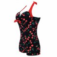 thumbnail image 4 of Womens Bikini Swimsuits Wave Dot Conservative Beach Plus Plus Hot Spring Women's Swimwear Red, 4 of 4