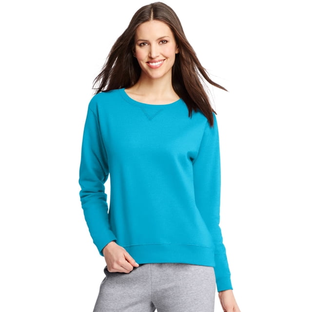 Hanes Womens ComfortSoft EcoSmart Crewneck Sweatshirt, L, Blue Horizon