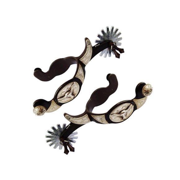 2x Éperons de Cheval Antirouille Style Western Éperon Équestre Robuste pour Équipements de Compétition Brun Foncé