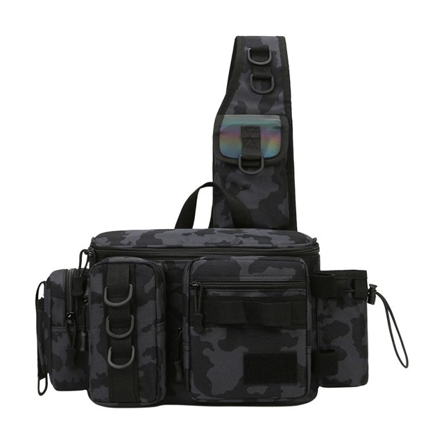 Almencla Sac de Rangement pour Matériel de Pêche Porte-Canne Nylon Taille g Motif Noir