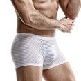 thumbnail image 1 of B91xZ Boxers pour Hommes en Coton Extensible Évacuant L'Humidité avec Poche, Blanc G, 1 of 5