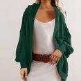 thumbnail image 2 of Pisexur Manteau pour Femmes avec Capuche Trench Manteaux Chandail à Capuche Vestes d'Automne Femmes Décontracté Couleur Unie Col Rond Manches Longues Veste Ample Veste Décontractée à Capuche à Manches Longues, 2 of 7
