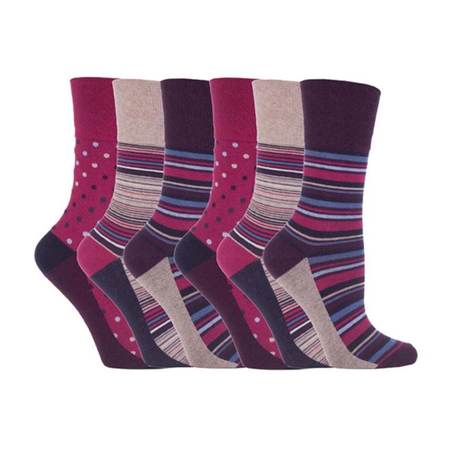 Gentle Grip - 6 Pairs Ladies Gentle Grip Non Elastic Crew Socks