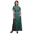 thumbnail image 1 of Bimba Robe Longue d'Été en Rayonne à Imprimé Floral Feuilles et Fleurs, Manches Kimono, Fente, Grande, 1 of 6