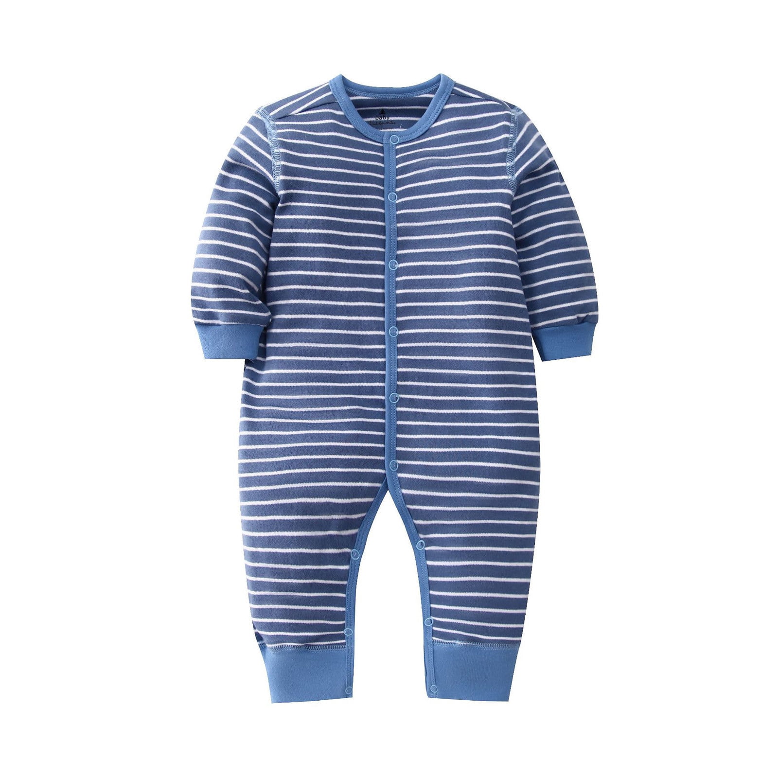 XDZJLR Girls Rompers Newborn Infant Baby Boy Cute Print Long Sleeve Crawling Button Playsuits Romper Navy 6-12 Months