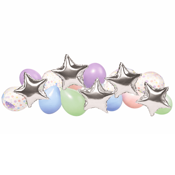 Way To Celebrate Multicolor Foil and Latex Balloon Arch Kit, 18 Pieces