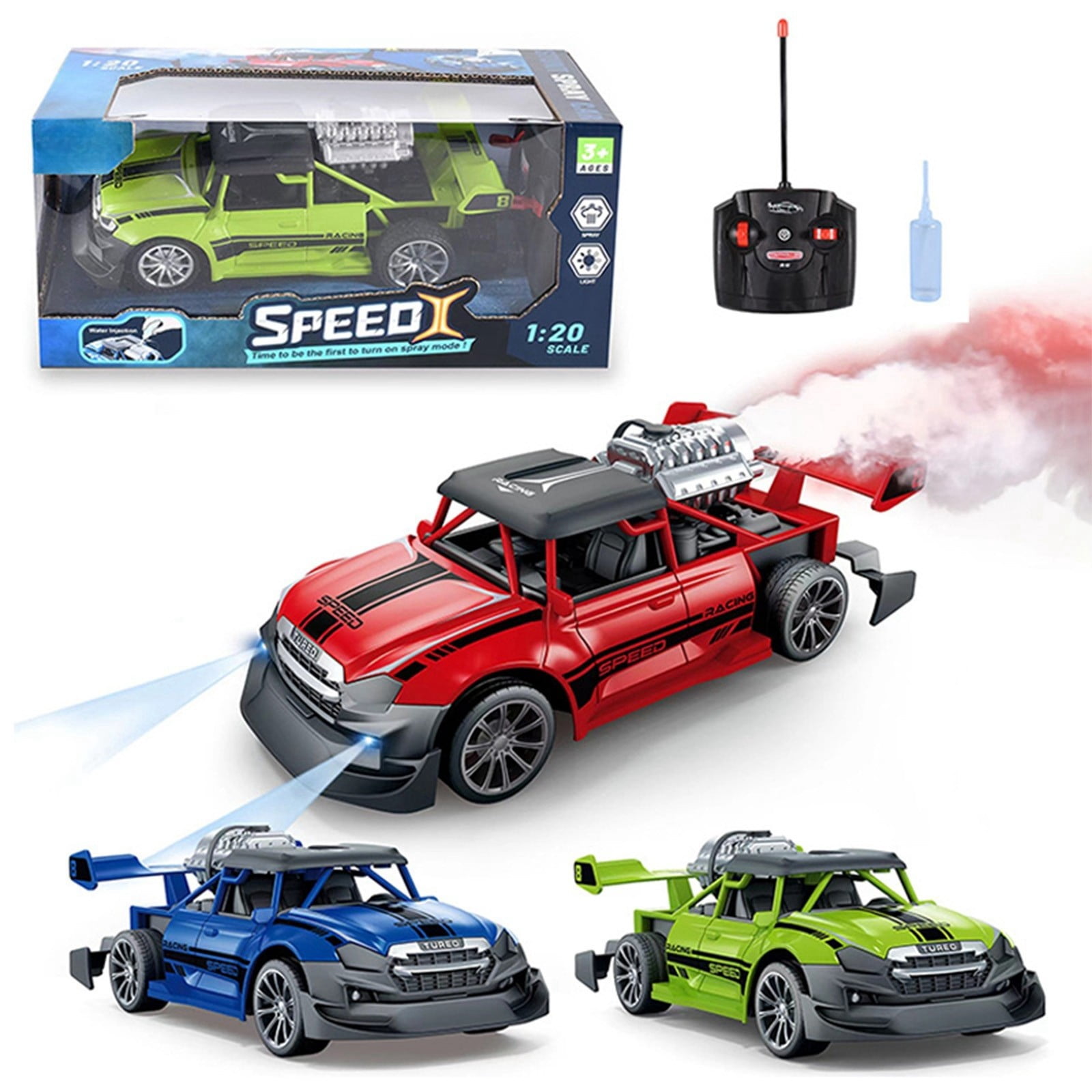 Sentmoon Remote Control Car for Boys 4-7 Spray Remote Control Car 1:20 High-speed Racing Car With Water Spray Remote Control Children's Toy Car Fast Rc Car Gifts for 5 Year Old Boy