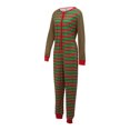 thumbnail image 2 of FOCUSNORM Christmas Family Matching Nightwear, Combinaison à Manches Longues à Col Rond et Rayures, 2 of 6