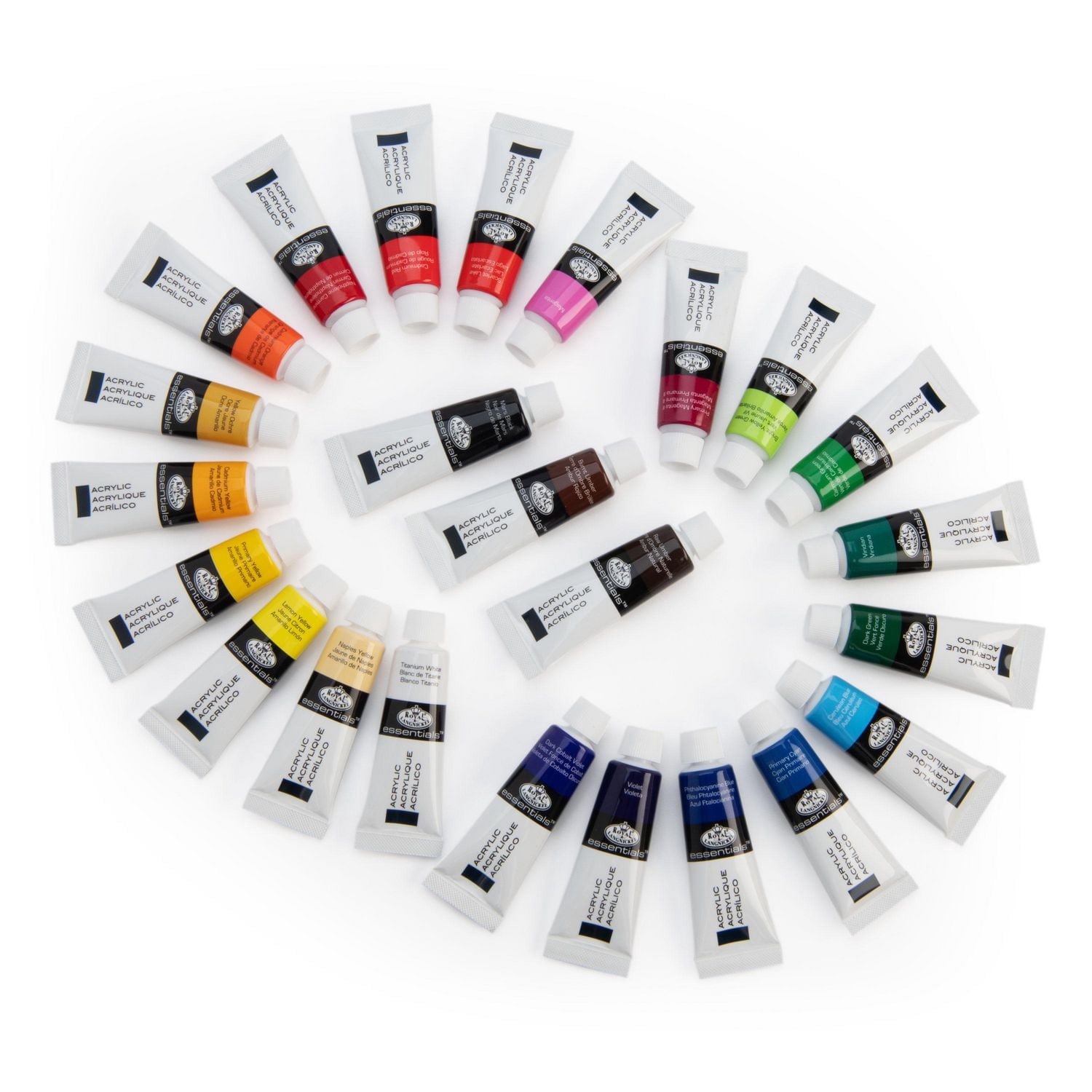 Royal & Langnickel - <br>Ensemble de peinture acrylique Essentials 12 ml, 24 couleurs