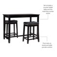 thumbnail image 4 of Linon Claridge Wood Three Piece Counter Dining Set Faux Leather Seats in Black, 4 of 11